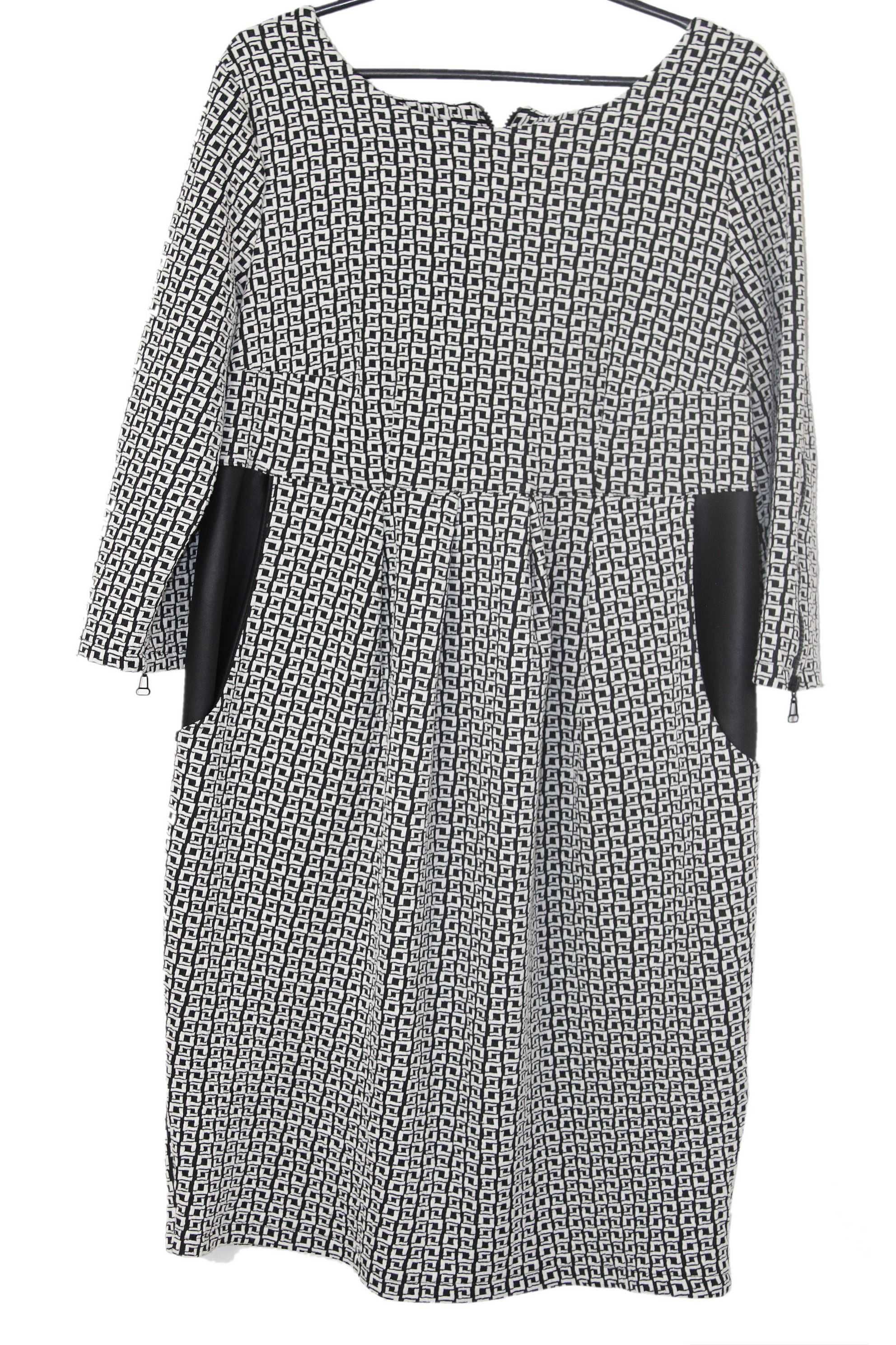 ODA Modna Wzorzysta Ciążowa Sukienka Midi 42/44 XL/XXL (u9)