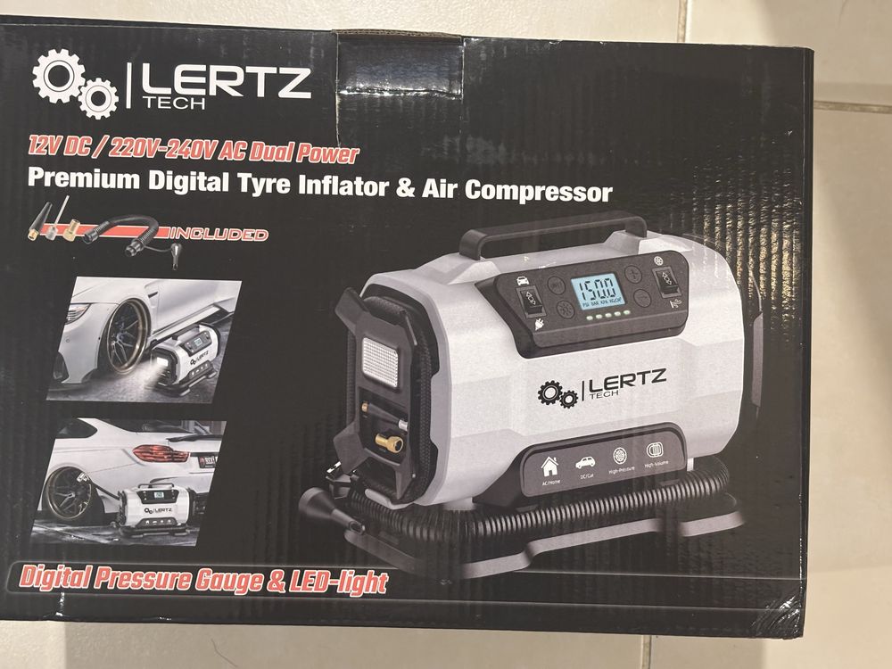 Kompresor samochodowy 12V 230V do materaca basenu SUP