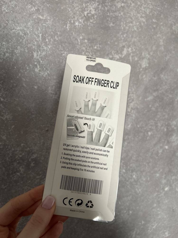 Klipsy do paznokci 5szt soak off finger clip