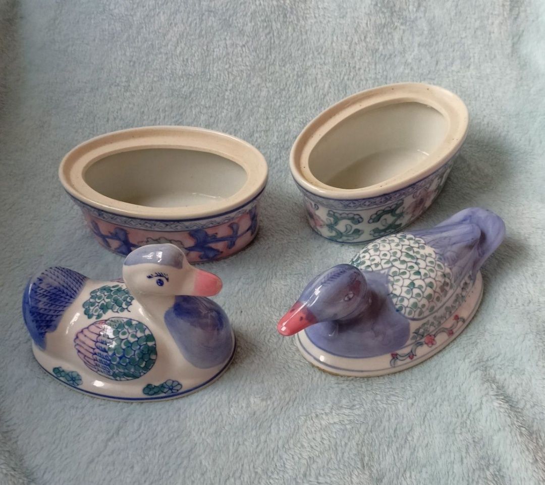 Ceramiczne kaczuszki / kaczki bombonierki lata 70-te