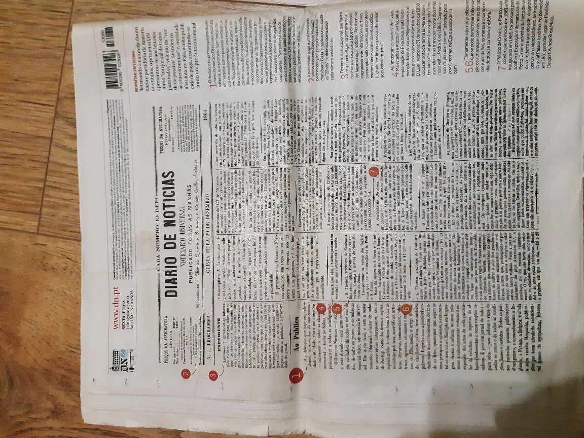 Edição Histórica do Diário Notícias