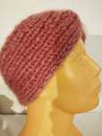 Szeroka opaska na głowę, turban, pudrowy róż; handmade