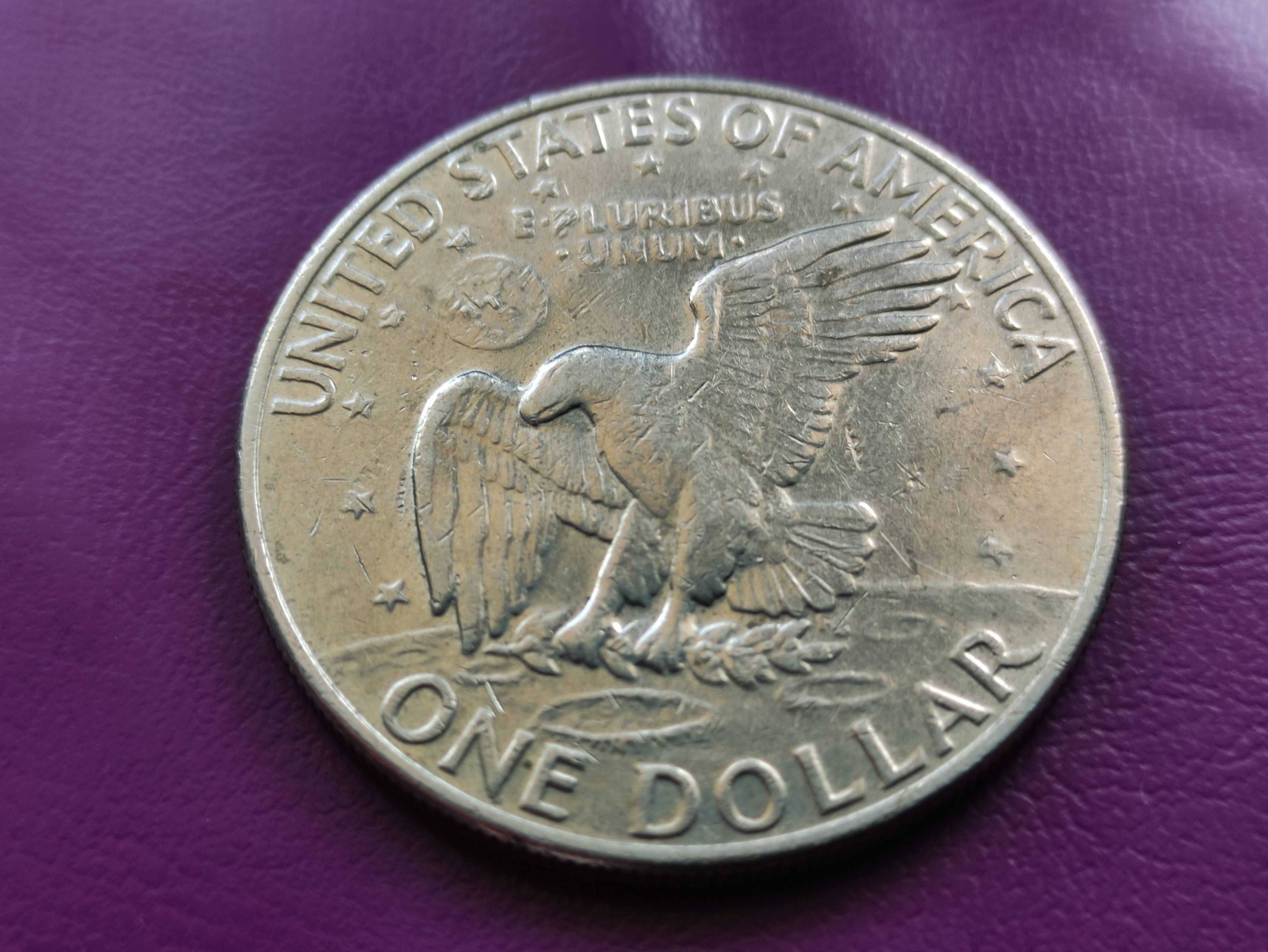 Moneta 1 DOLLAR 1972 z literką D (EISENHOWER - ORZEŁ) - ŁADNA