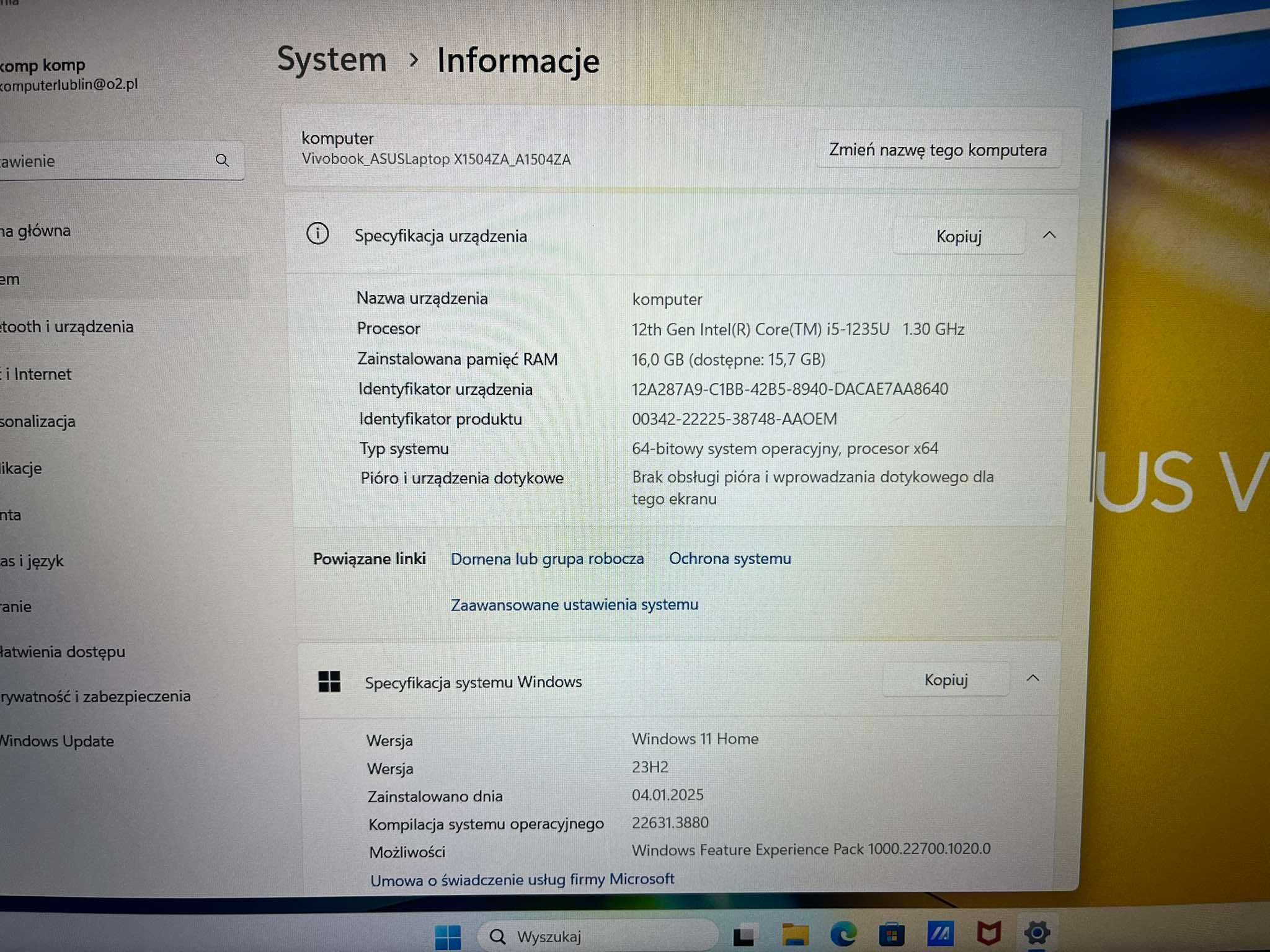 ASUS Vivobook 15 i5-1235U/16GB/512/Win11