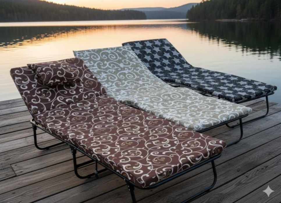 Розкладачка. Розкладне ліжко, розкладушка з матрацом. Раскладушка