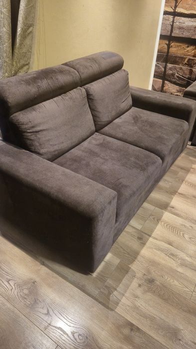 Komplet kanap WAJNERT – duża rozkładana + mniejsza nierozkładana – sta