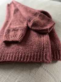 Całoroczny stylowy sweter "rozpinany" z wełną i moherem