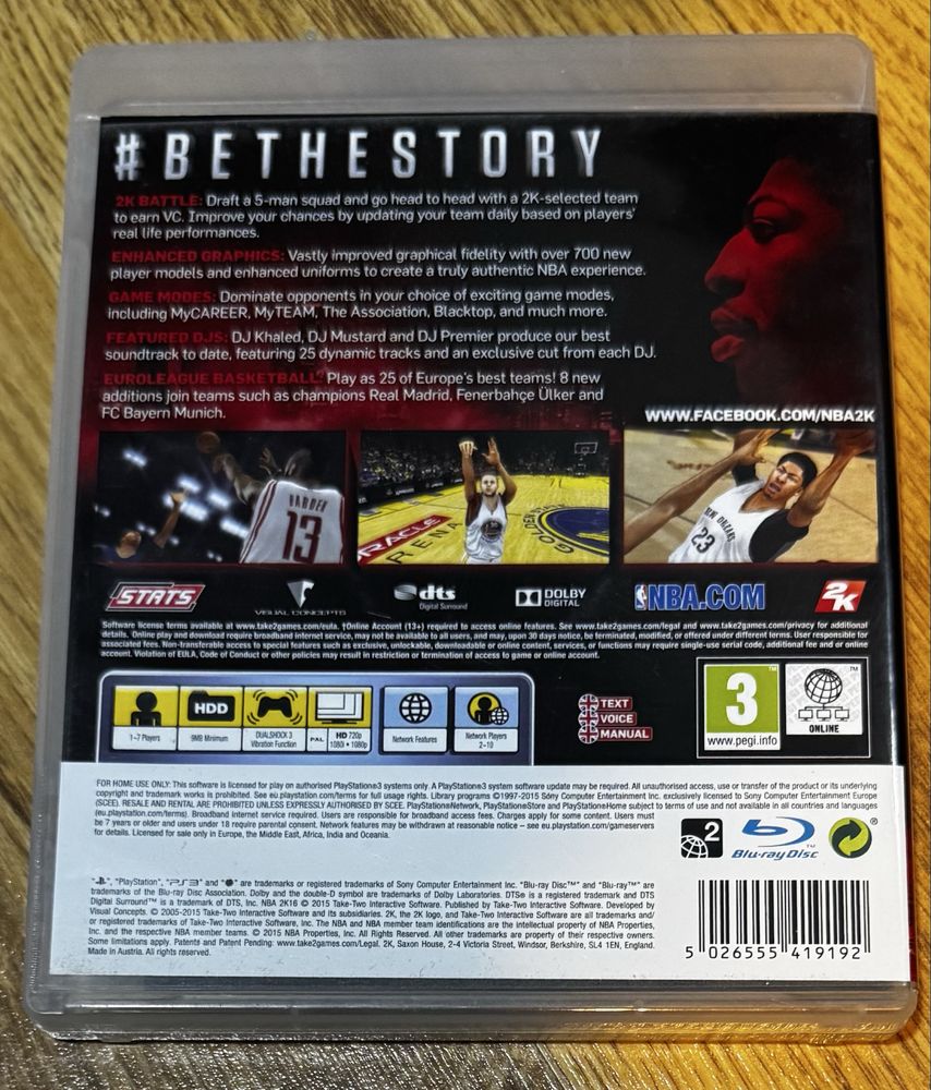 NBA 2K16 PS3.