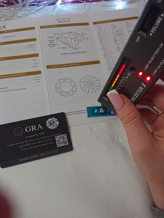 Z certyfikatem Moissanit 1 carat