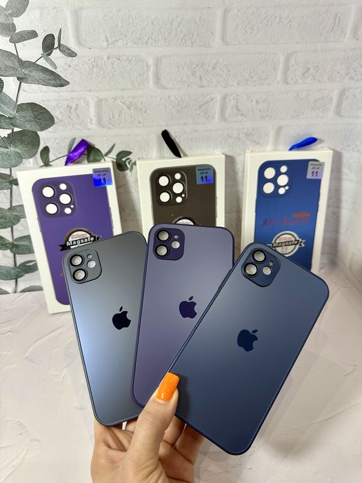 Чехол матовый,закаленное стекло AG-Glass Magsafe для Iphone