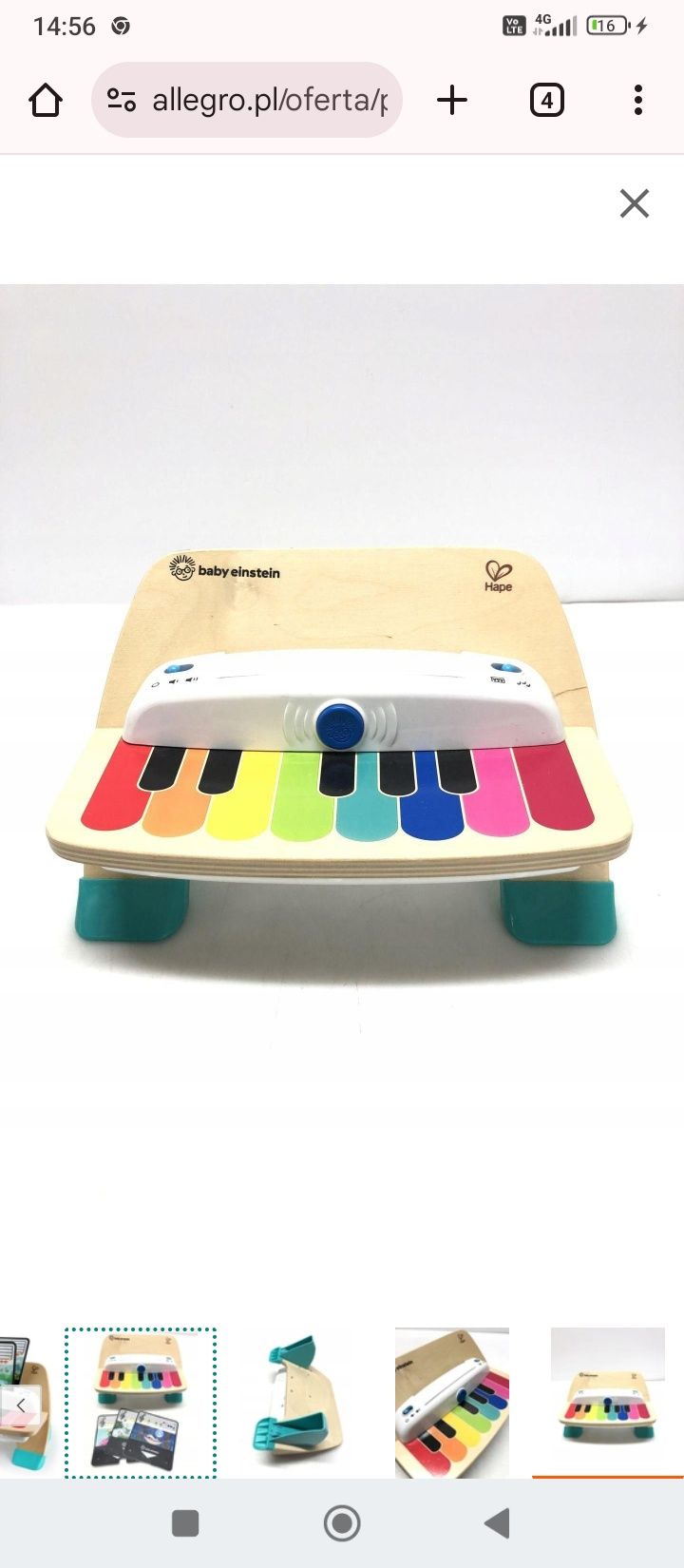 Drewniane solidne pianinko