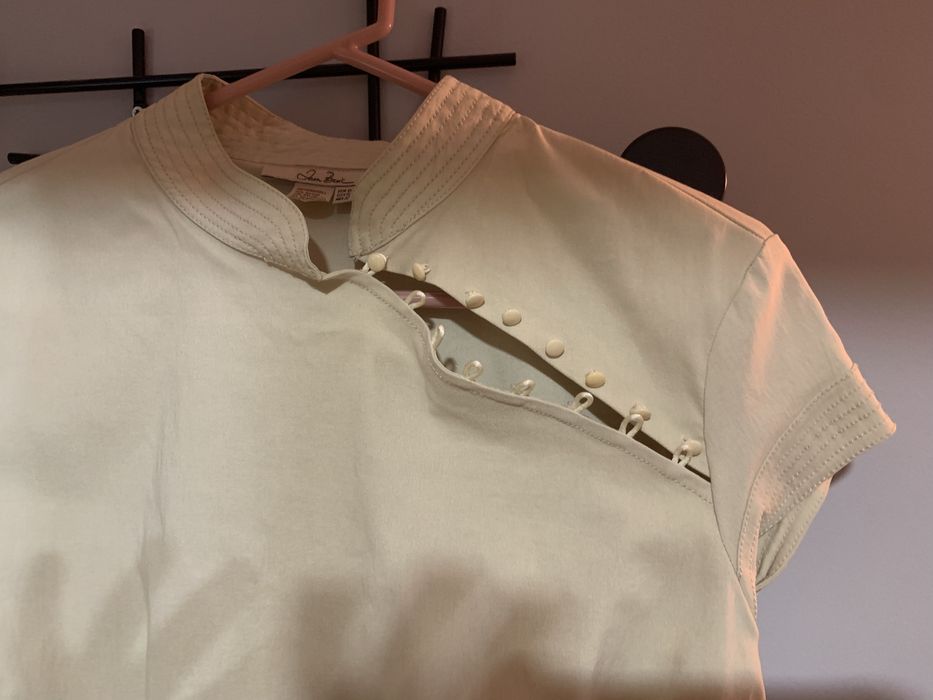 Vestido em seda beje marca zem basic novo