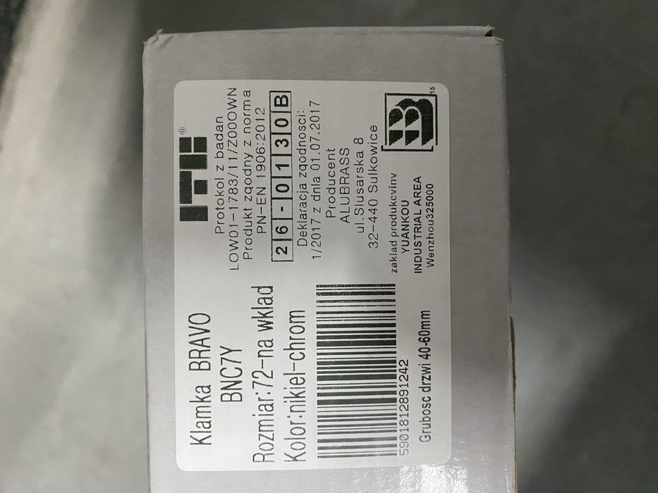 Klamka do drzwi zewnętrznych