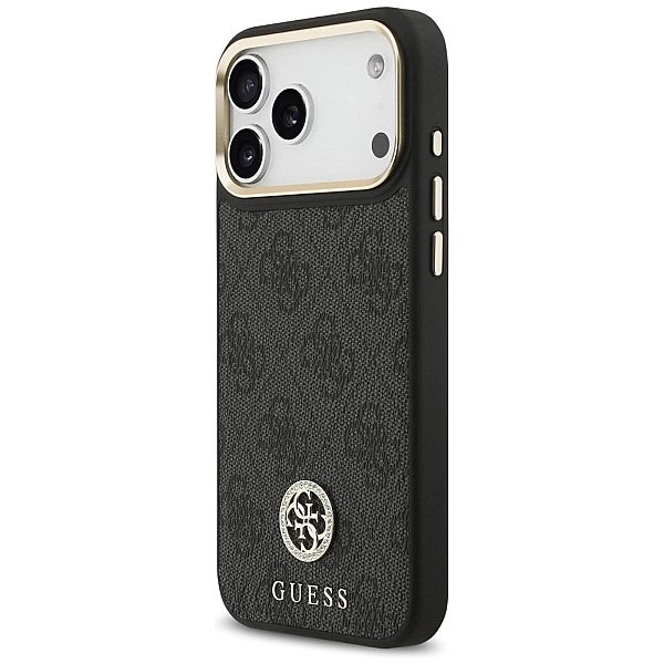 Etui Guess 4G Strass Logo MagSafe na iPhone 17 Pro Max - czarne