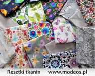 Resztki tkanin bawełnianych, końcówki materiałów, tania bawełna sklep