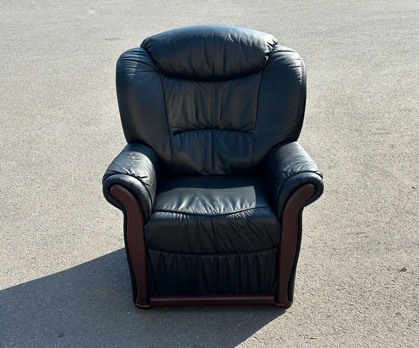 М'яке чорне шкіряне крісло/шкіряне крісло/шкіряні крісла/меблі/дивани