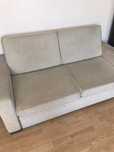 Rozkładana kanapa sofa beżowa dwuosobowa
