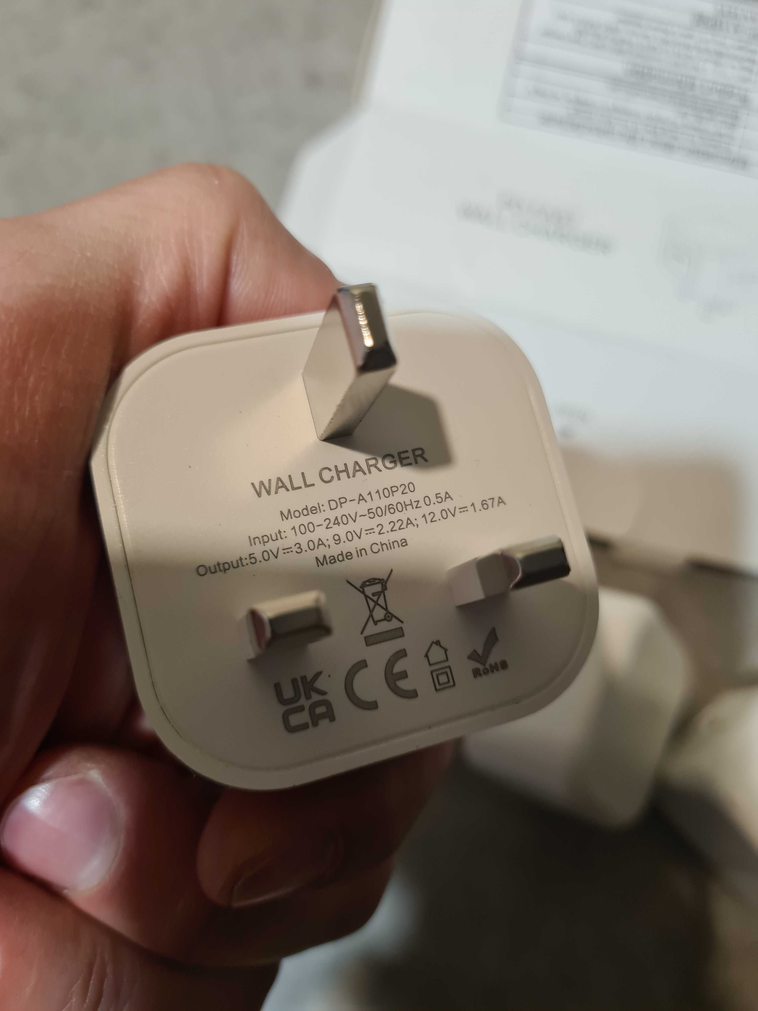 Adapter wtyczka UK brytyjska z wyjściem USB C 3 szt