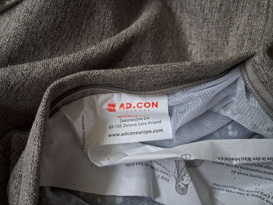 Pufa Worek Sako Siedzisko Pufa do Siedzenia 185L Ad.Con Eco Jasnoszara