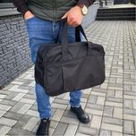 Чорна сумка для спорту подорожей через плече універсальна чоловіча