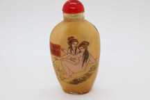 Snuff Bottle em Vidro Cenas Eróticas XIX