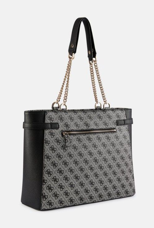 Torebka oryginalna Guess Zadie 4G logo girlfriend shopper multi black