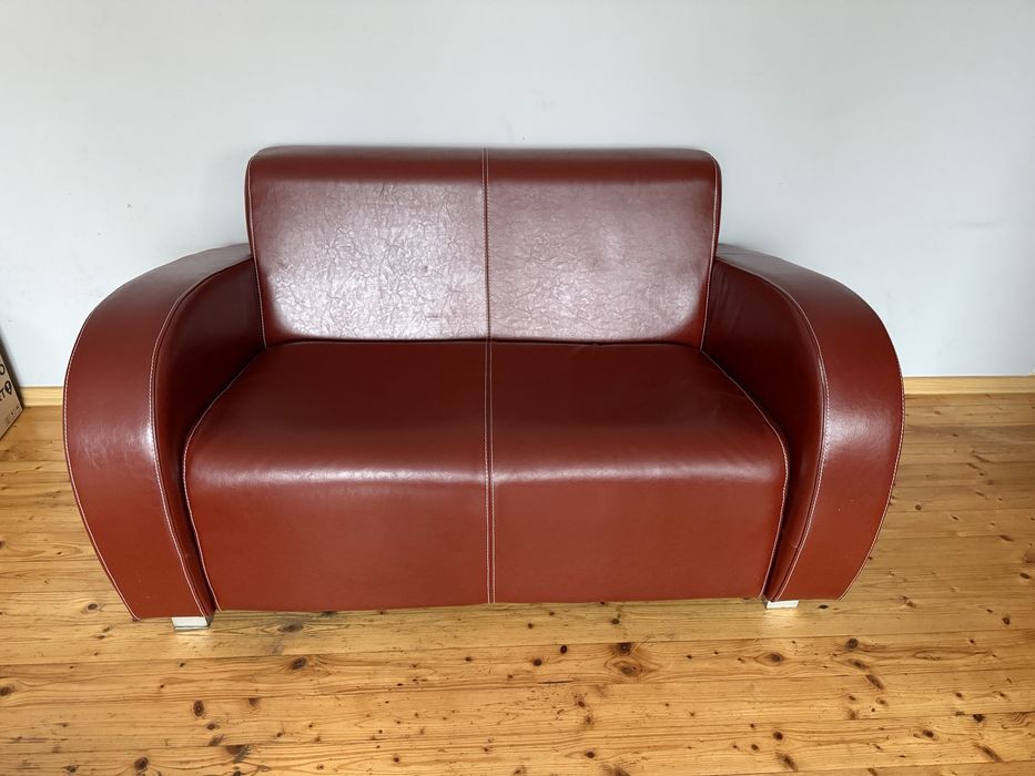 Skorzana sofa 2-osobowa