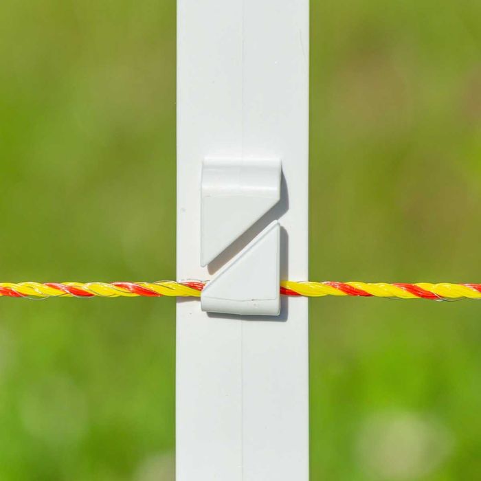 Palik ogrodzeniowy z polipropylenu 105 cm, biały podwójna stopka