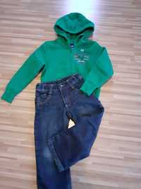 Spodnie jeansy 98 + bluza rozpinana 98/104 Lupilu