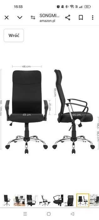Krzesło biurowe Songmics