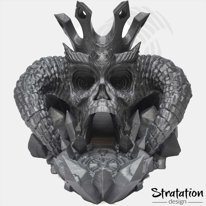 Demon King Skull Dice Tower 3D - Torre de Dados Épica p/ RPG