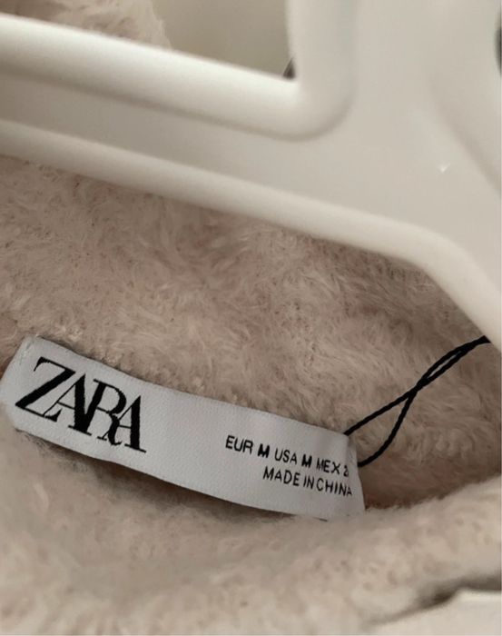 Zara Nowe Top Bluzka Bezrękawnik M Sweterek Pióra Frędzle