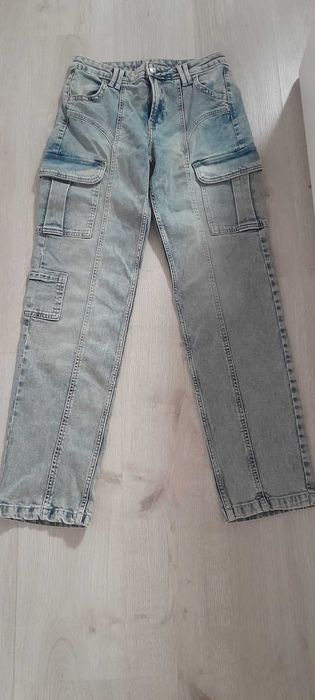 Spodnie jeansy cargo H&M 38 nowe damskie