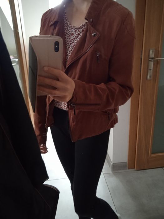 Kurtka ramoneska M brązowa F&F na zamek