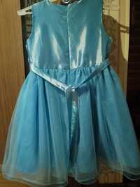 Нарядное голубое платье Снежинка