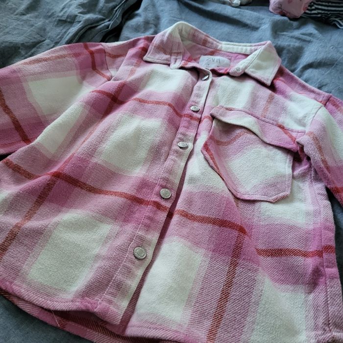 Koszula, bluza flanelowa dziewczęca Zara 128