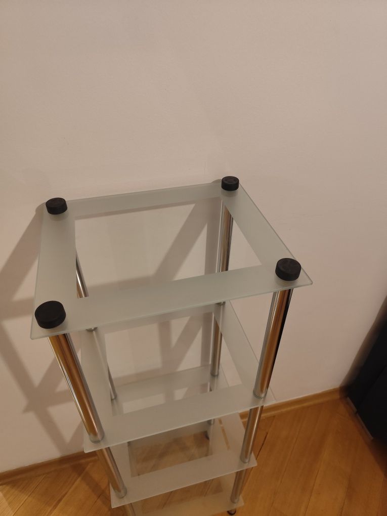 -50% Regał łazienkowy kuchenny szafka szkło chrom 107 cm