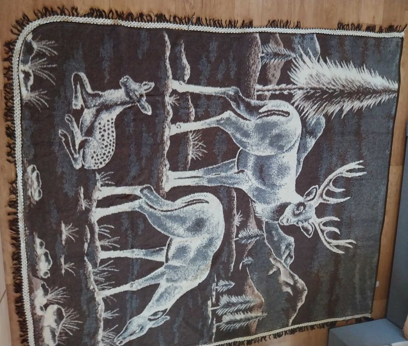 Плед покрывало одеяло, семья оленей.