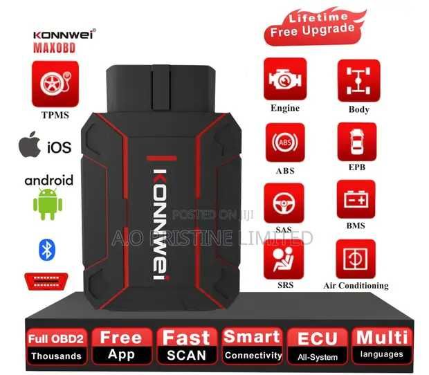 Новий Автосканер Konnwei MAXOBD сканер помилок OBD 2 Сканер ошибок