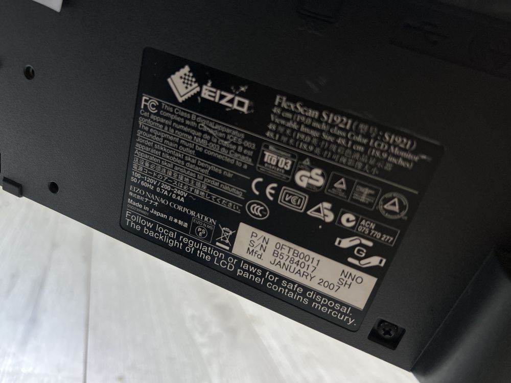 Eizo 19” FlexScan S1921 Black