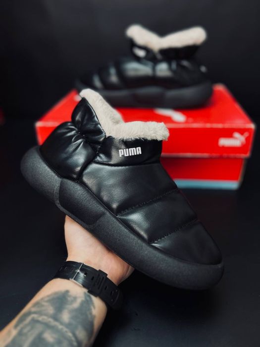 Женские кожаные дутики Puma / Сноубутсы Пума / зима -30° Кожа Топ