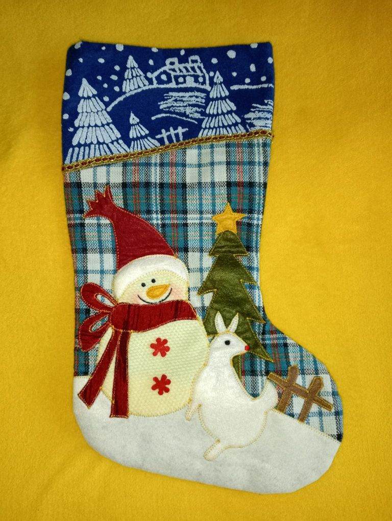 Новорічний Різдвяний носок сапожок чобіток для подарунків
