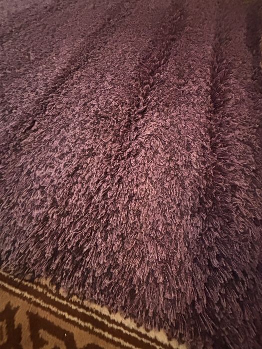 Fioletowy dywan super shaggy 160x230 używany wyprany