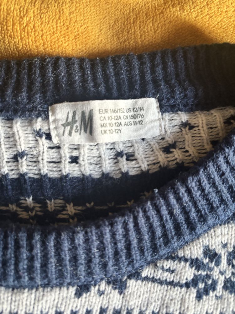 Sweterek świateczny H&M 146/152 cm okazja szybka wysyłka