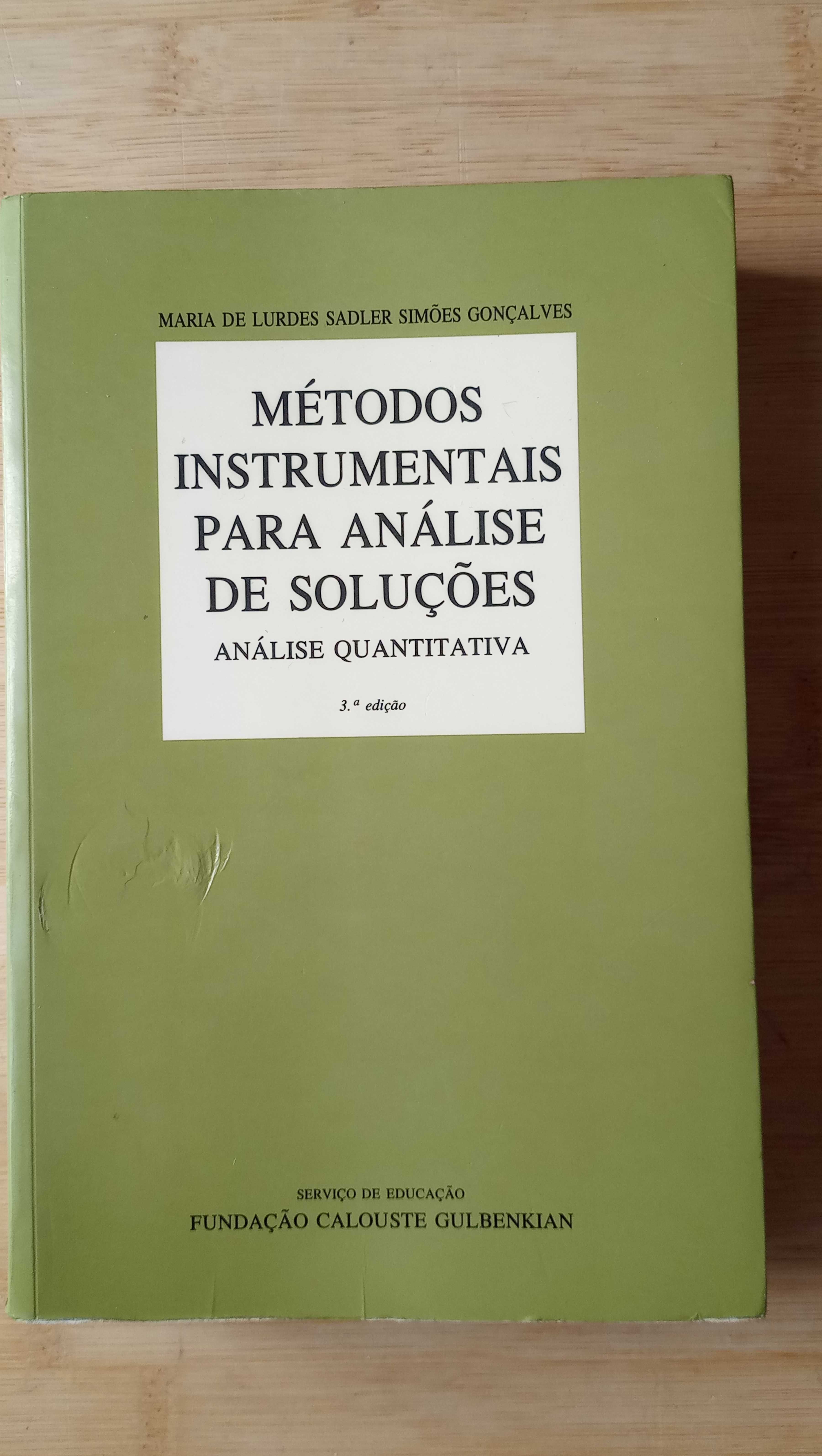 Métodos Instrumentais para Análise de Soluções de M. Lurdes Gonçalves