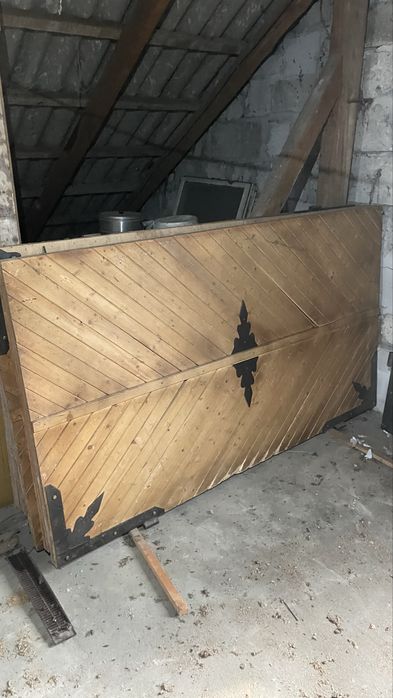 Drzwi drewniane wrota garażowe gospodarcze dwuskrzydłowe 2,4x2,1m