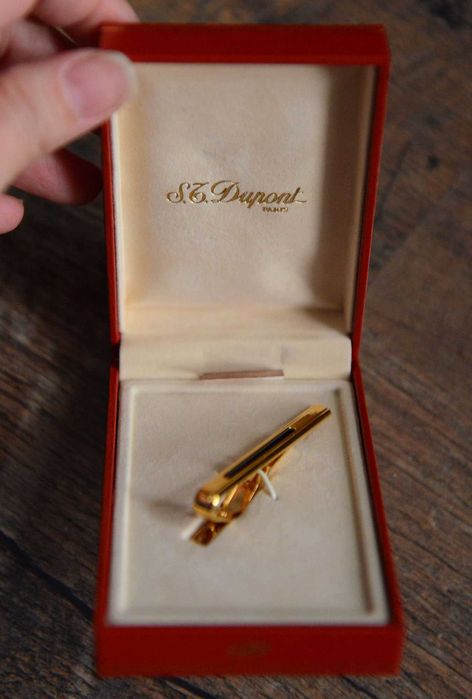 Затискач для краватки ST Dupont. Зажим для галстука. Подарунок