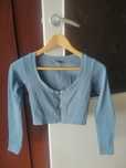 Niebieski crop top Zara, rozm. S