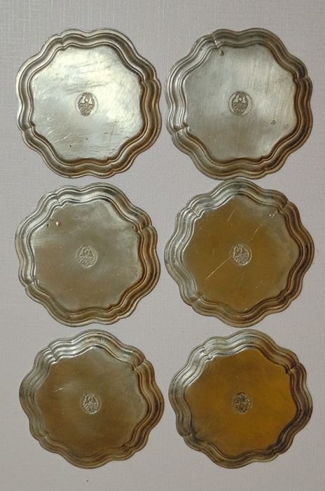 Gutezaichen Zinngeret Real 6 podstawek z cyny