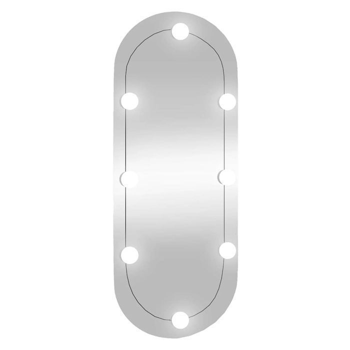 Vidaxl Lustro Ścienne Z Led, 30X70 Cm, Szklane, Owalne